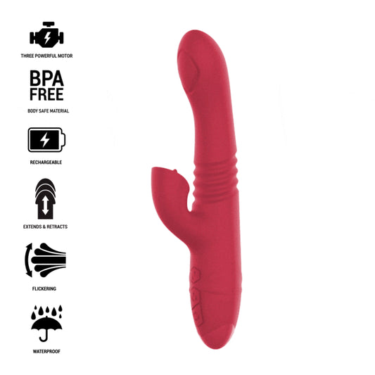 INTENSE DUA MULTIFUNCTION RECHARGEABLE UP DOWN VIBRATOR WITH RED TONGUE