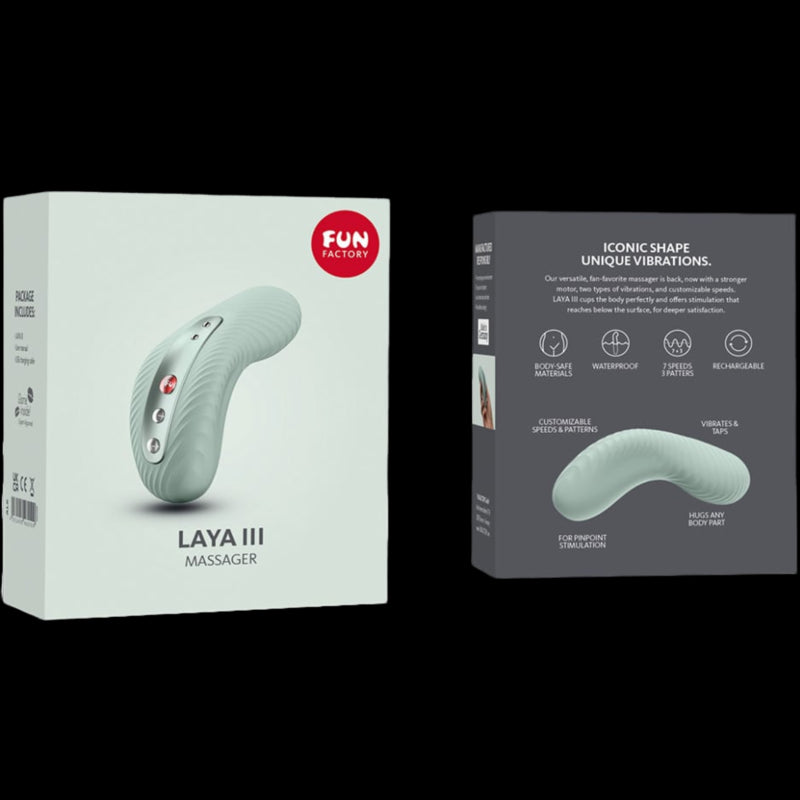 FUN FACTORY LAYA III RECHARGEABLE LAY ON VIBRATOR SAGE GREEN