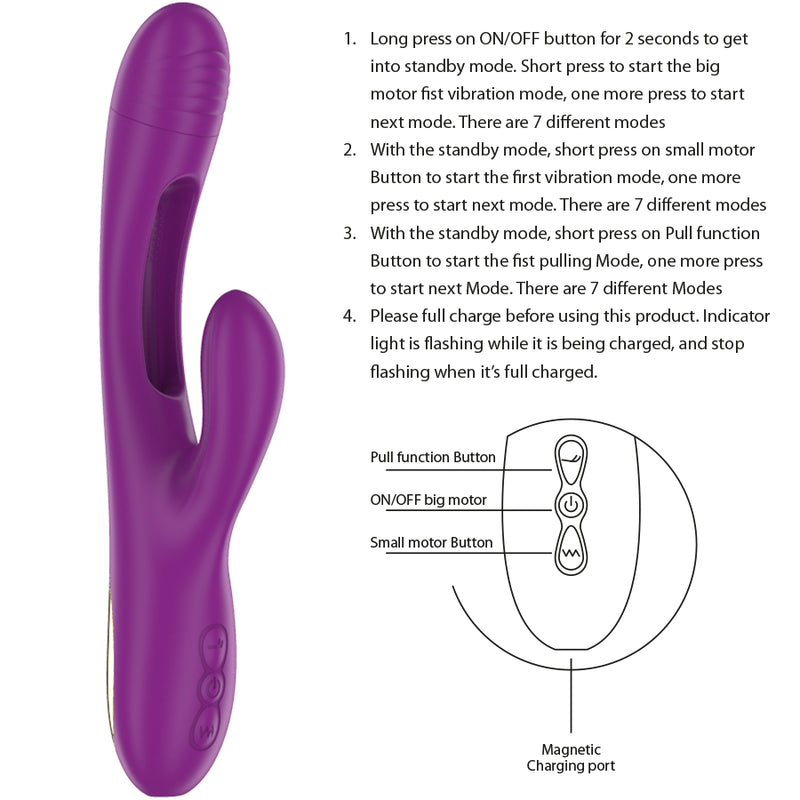 INTENSE APOLO RECHARGEABLE MULTIFUNCTION VIBRATOR 7 VIBRATIONS WITH SWINGING MOTION PURPLE