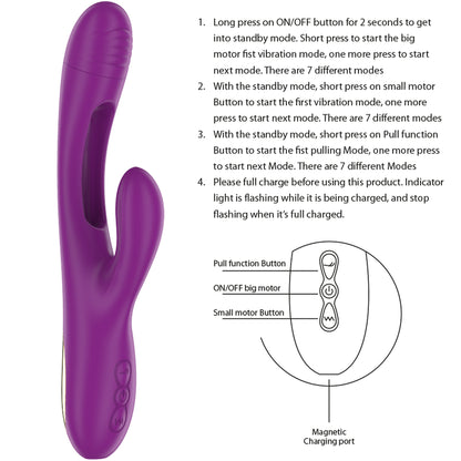 INTENSE APOLO RECHARGEABLE MULTIFUNCTION VIBRATOR 7 VIBRATIONS WITH SWINGING MOTION PURPLE