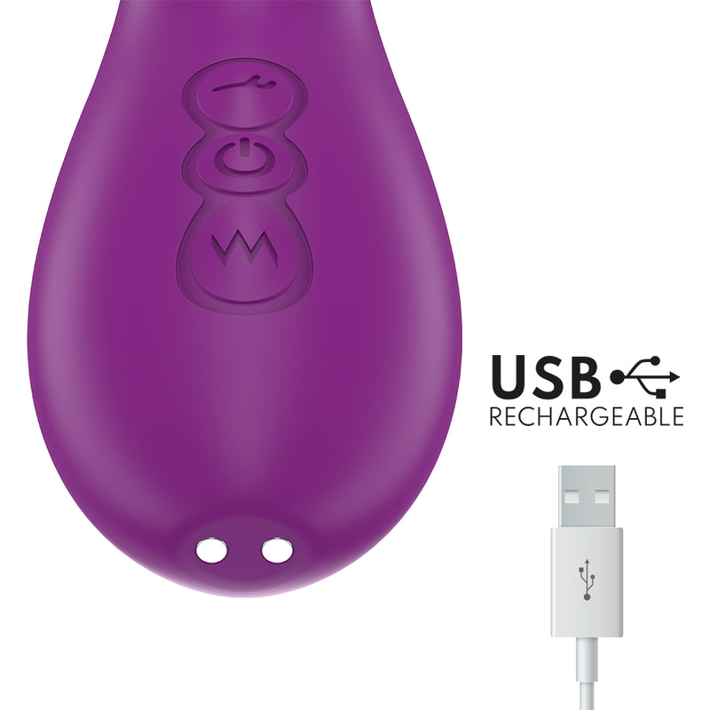 INTENSE APOLO RECHARGEABLE MULTIFUNCTION VIBRATOR 7 VIBRATIONS WITH SWINGING MOTION PURPLE