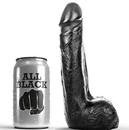 ALL BLACK SOFT BLACK REALISTIC DILDO 20 CM