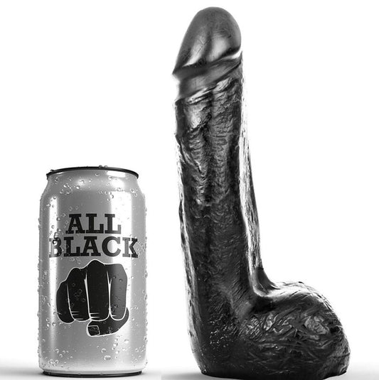 ALL BLACK SOFT BLACK REALISTIC DILDO 20 CM