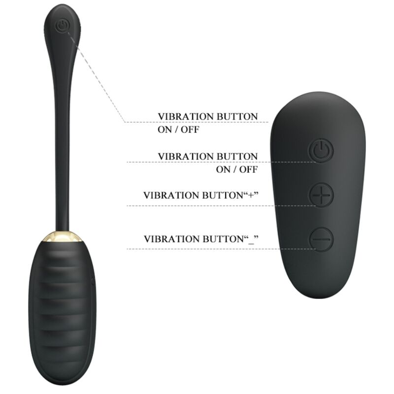 PRETTY LOVE DOREEN LUXURY RECHARGEABLE VIBRATING EGG BLACK REMOTE CONTROL