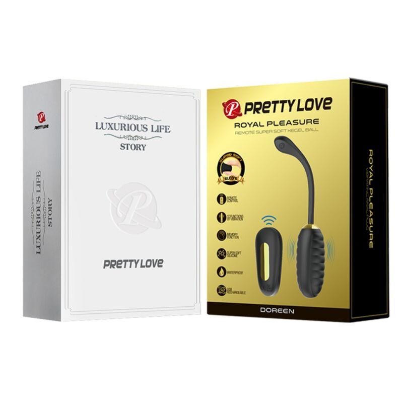 PRETTY LOVE DOREEN LUXURY RECHARGEABLE VIBRATING EGG BLACK REMOTE CONTROL