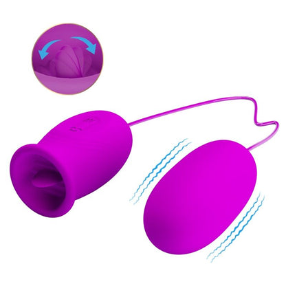 PRETTY LOVE DAISY DUAL EGG RECHARGEABLE VIBRATOR PURPLE