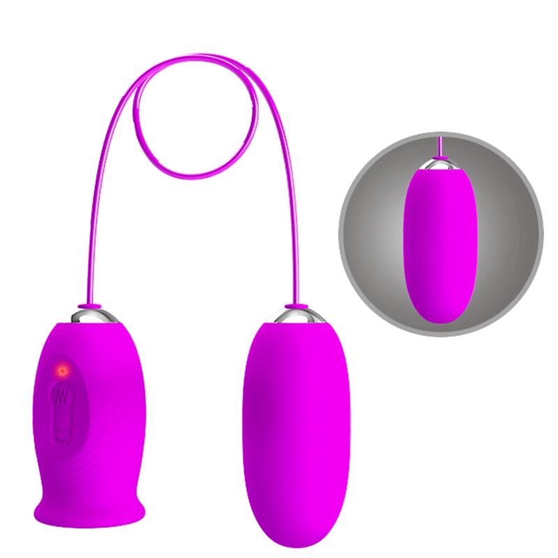 PRETTY LOVE DAISY DUAL EGG RECHARGEABLE VIBRATOR PURPLE