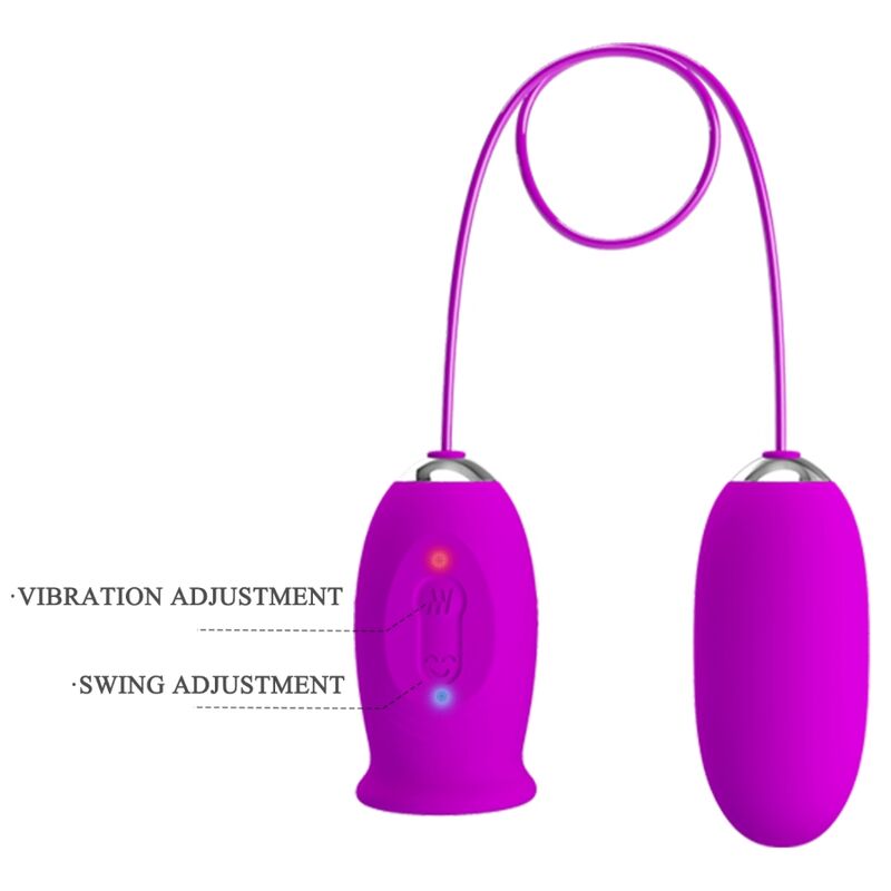 PRETTY LOVE DAISY DUAL EGG RECHARGEABLE VIBRATOR PURPLE