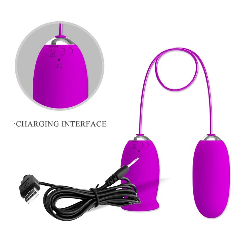 PRETTY LOVE DAISY DUAL EGG RECHARGEABLE VIBRATOR PURPLE