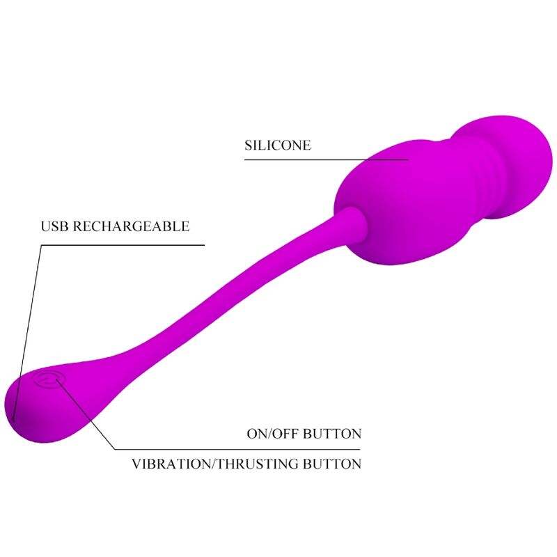 PRETTY LOVE CALLIE PURPLE RECHARGEABLE VIBRATING EGG