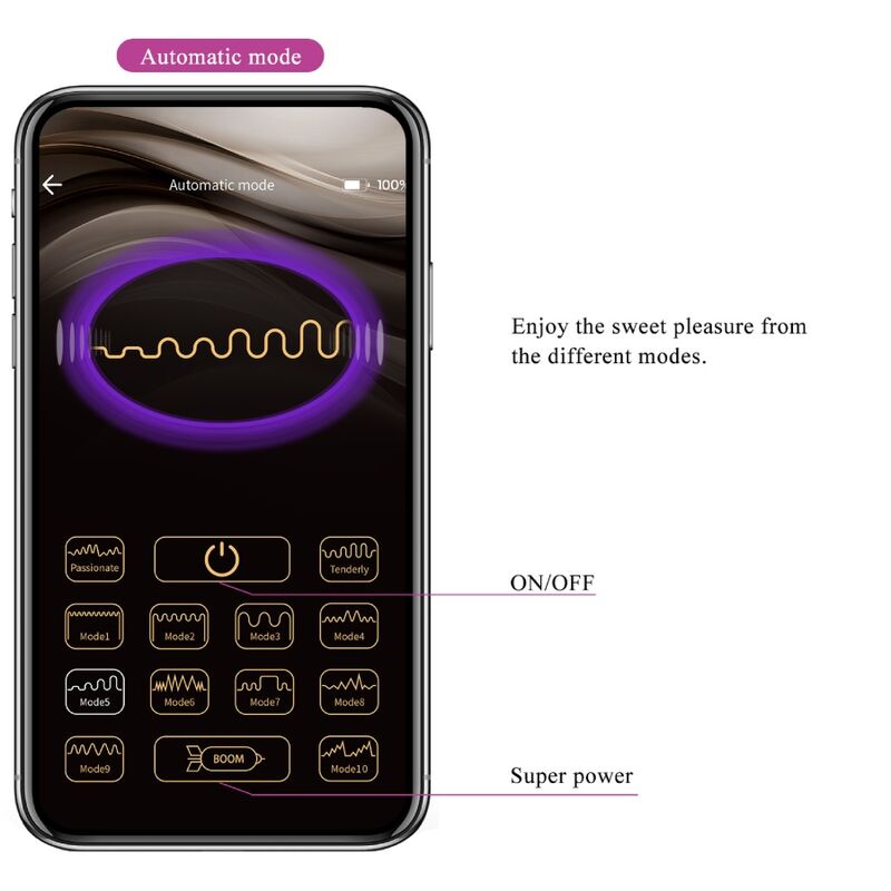 PRETTY LOVE NYMPH VIBRATING EGG APP CONTROLLED PURPLE