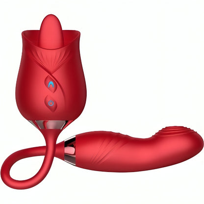 ARMONY DELIGHT FLOWER VIBRATOR BUMPING WITH RED TONGUE