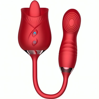 ARMONY DELIGHT FLOWER VIBRATOR BUMPING WITH RED TONGUE