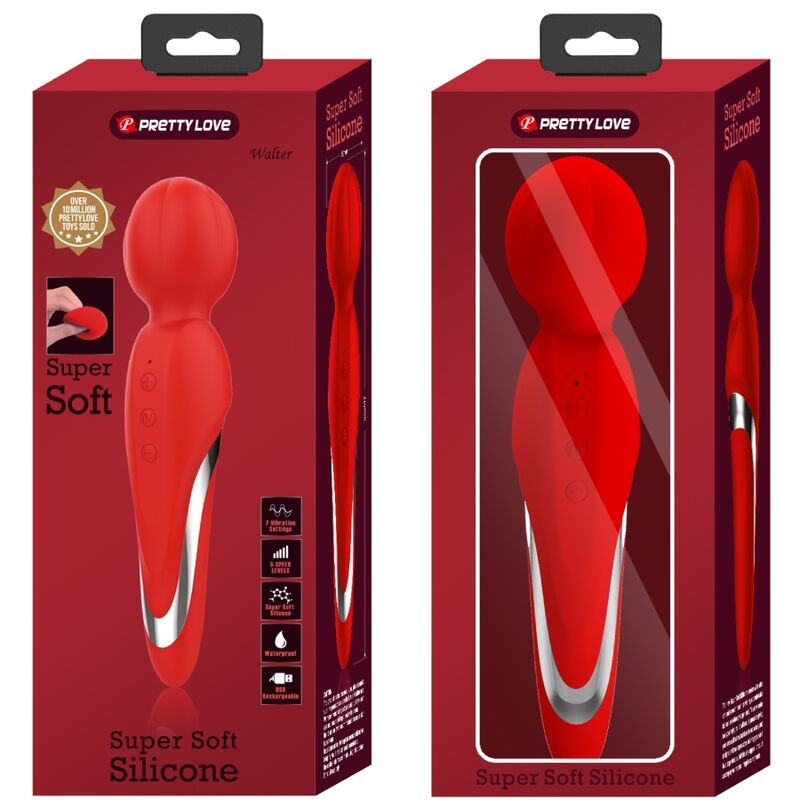 PRETTY LOVE WALTER VIBRATOR WAND RED