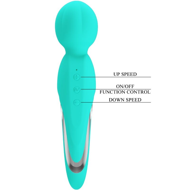 PRETTY LOVE WALTER VIBRATOR WAND AQUA GREEN