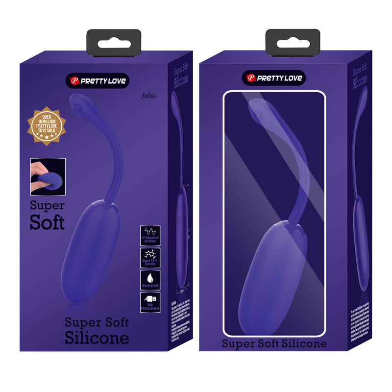 PRETTY LOVE JULIUS WATERPROOF RECHARGEABLE VIBRATING EGG PURPLE