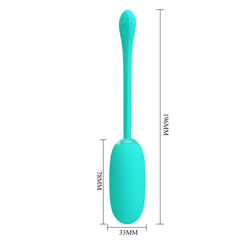 PRETTY LOVE JULIUS WATERPROOF RECHARGEABLE VIBRATING EGG AQUA GREEN