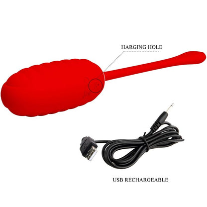 PRETTY LOVE KIRK RECHARGEABLE VIBRATING EGG RED