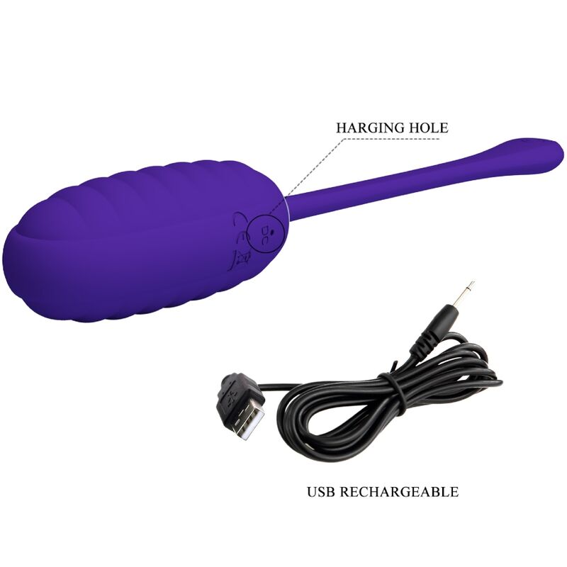 PRETTY LOVE KIRK RECHARGEABLE VIBRATING EGG PURPLE