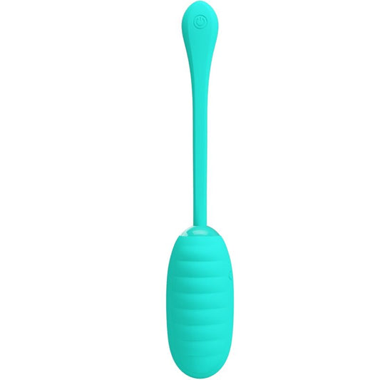 PRETTY LOVE KIRK RECHARGEABLE VIBRATING EGG AQUA GREEN