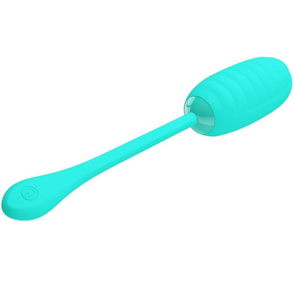 PRETTY LOVE KIRK RECHARGEABLE VIBRATING EGG AQUA GREEN