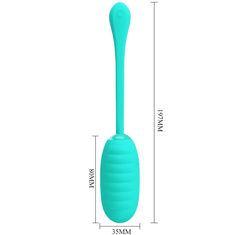 PRETTY LOVE KIRK RECHARGEABLE VIBRATING EGG AQUA GREEN