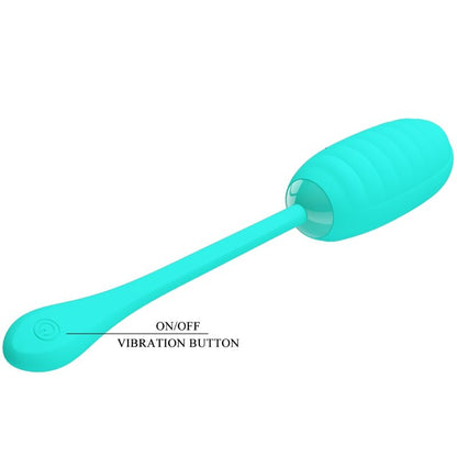 PRETTY LOVE KIRK RECHARGEABLE VIBRATING EGG AQUA GREEN