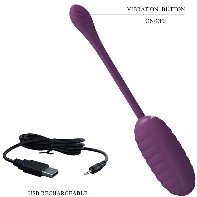 PRETTY LOVE CASPER PURPLE RECHARGEABLE VIBRATING EGG