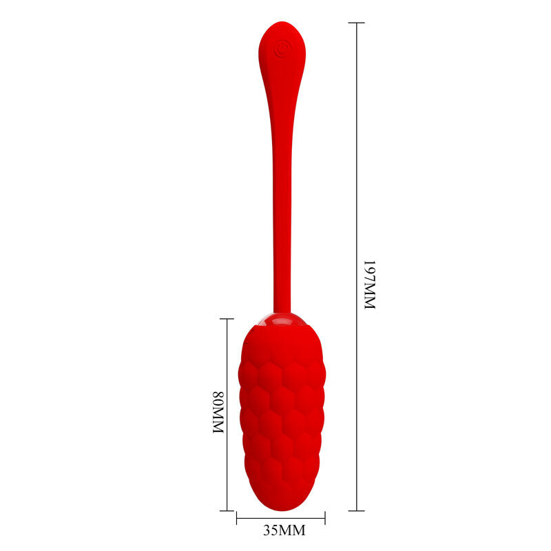 PRETTY LOVE VIBRATING EGG WITH RED RECHARGEABLE MARINE TEXTURE