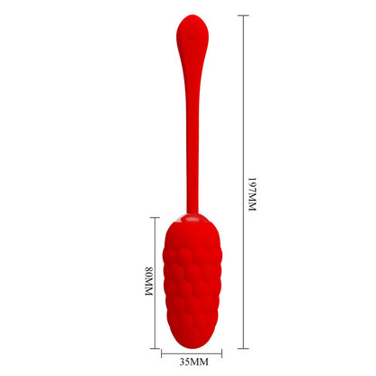 PRETTY LOVE VIBRATING EGG WITH RED RECHARGEABLE MARINE TEXTURE