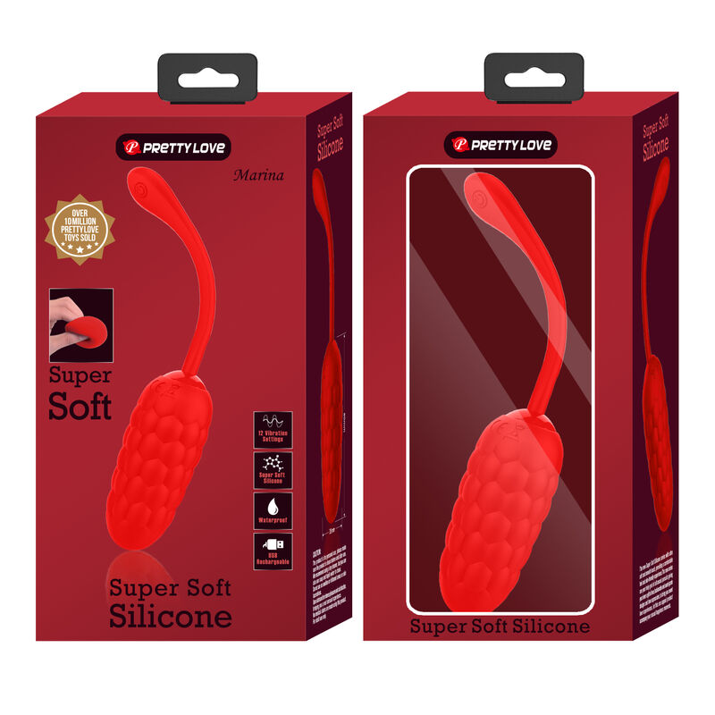 PRETTY LOVE VIBRATING EGG WITH RED RECHARGEABLE MARINE TEXTURE