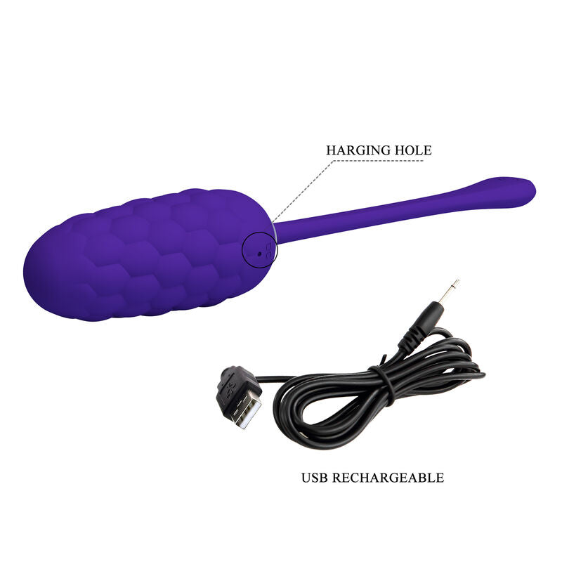 PRETTY LOVE VIBRATING EGG WITH PURPLE RECHARGEABLE MARINE TEXTURE