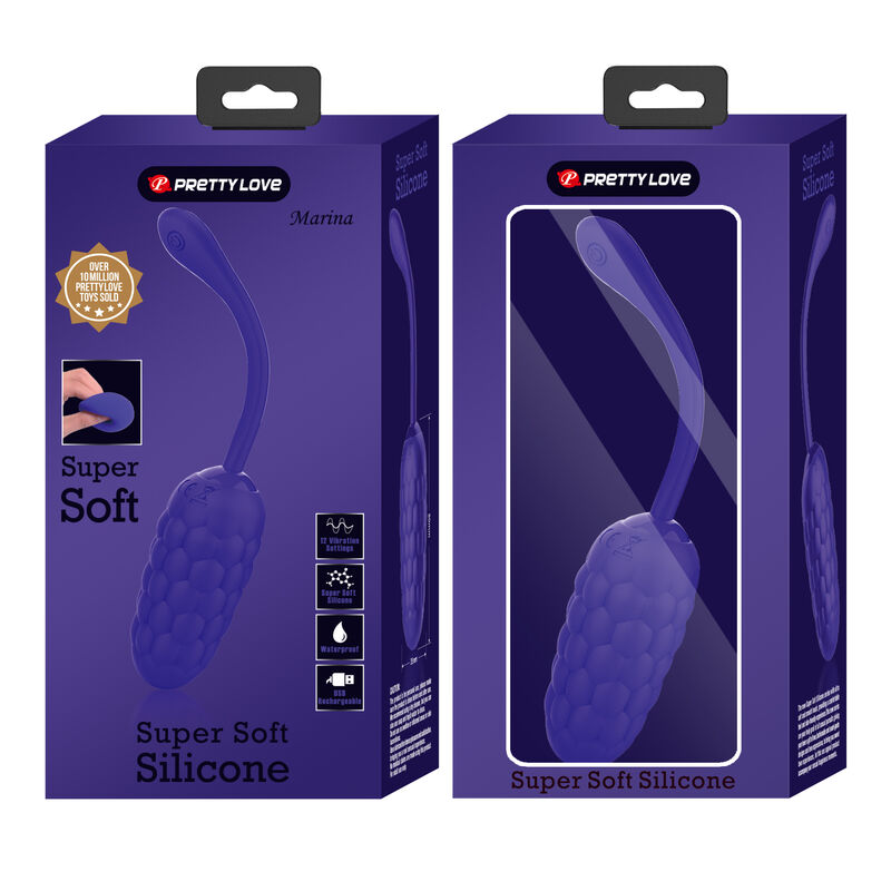 PRETTY LOVE VIBRATING EGG WITH PURPLE RECHARGEABLE MARINE TEXTURE