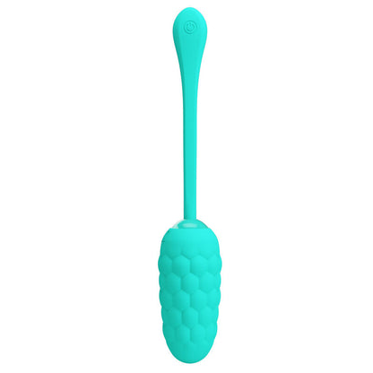 PRETTY LOVE VIBRATING EGG WITH AQUA GREEN RECHARGEABLE MARINE TEXTURE