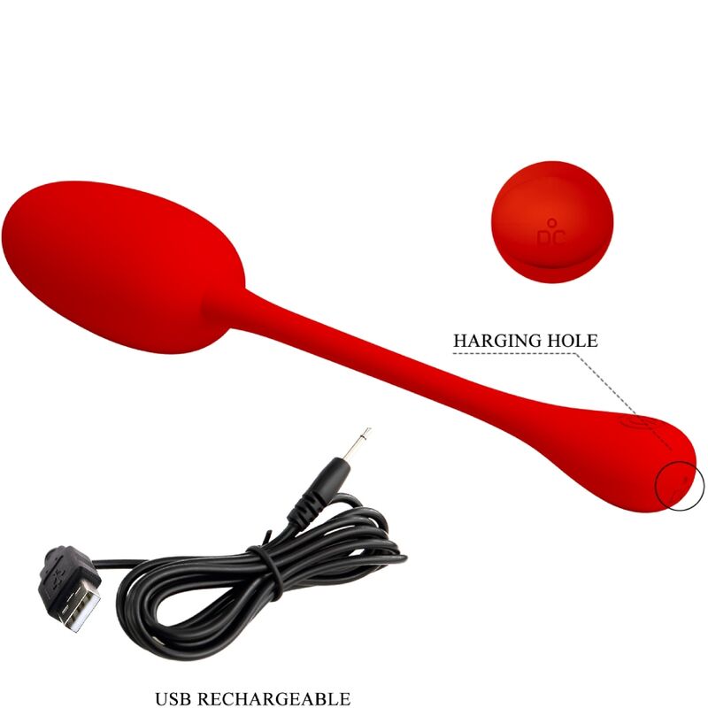 PRETTY LOVE KNUCKER RED RECHARGEABLE VIBRATING EGG