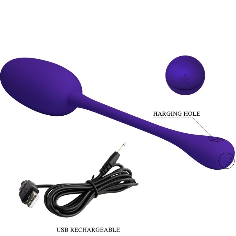 PRETTY LOVE KNUCKER PURPLE RECHARGEABLE VIBRATING EGG