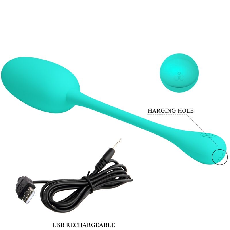 PRETTY LOVE KNUCKER WATER GREEN RECHARGEABLE VIBRATING EGG