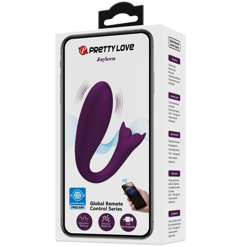 PRETTY LOVE JAYLEEN VIBRATOR APP REMOTE CONTROL PURPLE