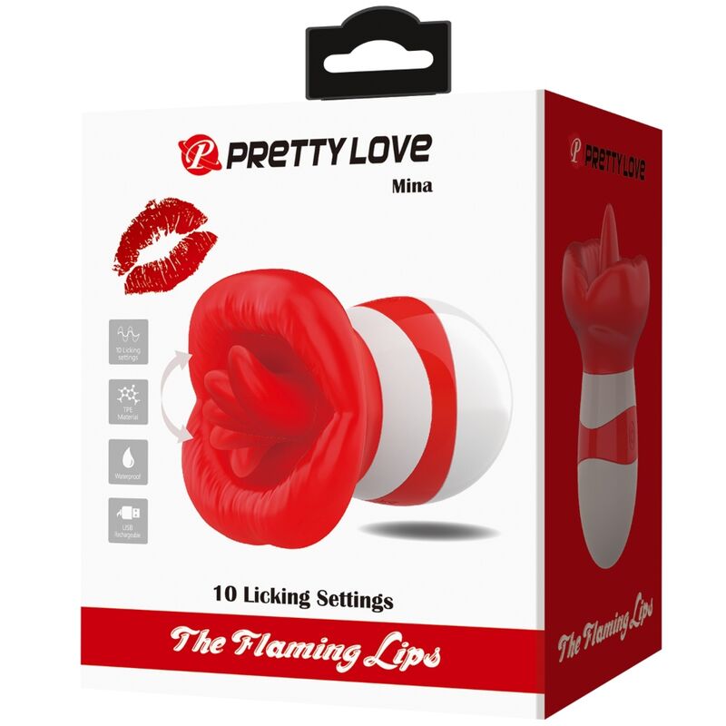 PRETTY LOVE MINA TONGUE STIMULATOR LIGHT RED