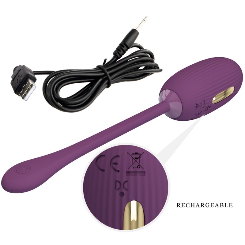 PRETTY LOVE DOREEN PURPLE RECHARGEABLE VIBRATING EGG