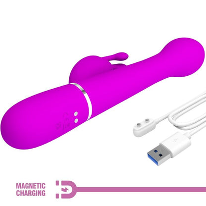 PRETTY LOVE DEJON RABBIT VIBRATOR 3 IN 1 MULTIFUNCTION VIOLET