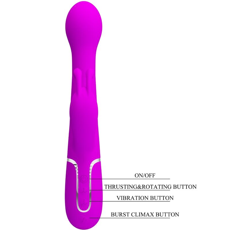 PRETTY LOVE DEJON RABBIT VIBRATOR 3 IN 1 MULTIFUNCTION VIOLET