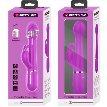 PRETTY LOVE DEJON RABBIT VIBRATOR 3 IN 1 MULTIFUNCTION VIOLET