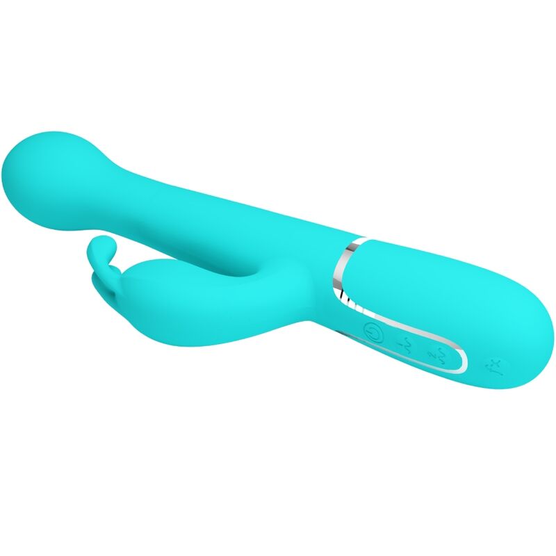 PRETTY LOVE DEJON RABBIT VIBRATOR 3 IN 1 MULTIFUNCTION AQUA GREEN