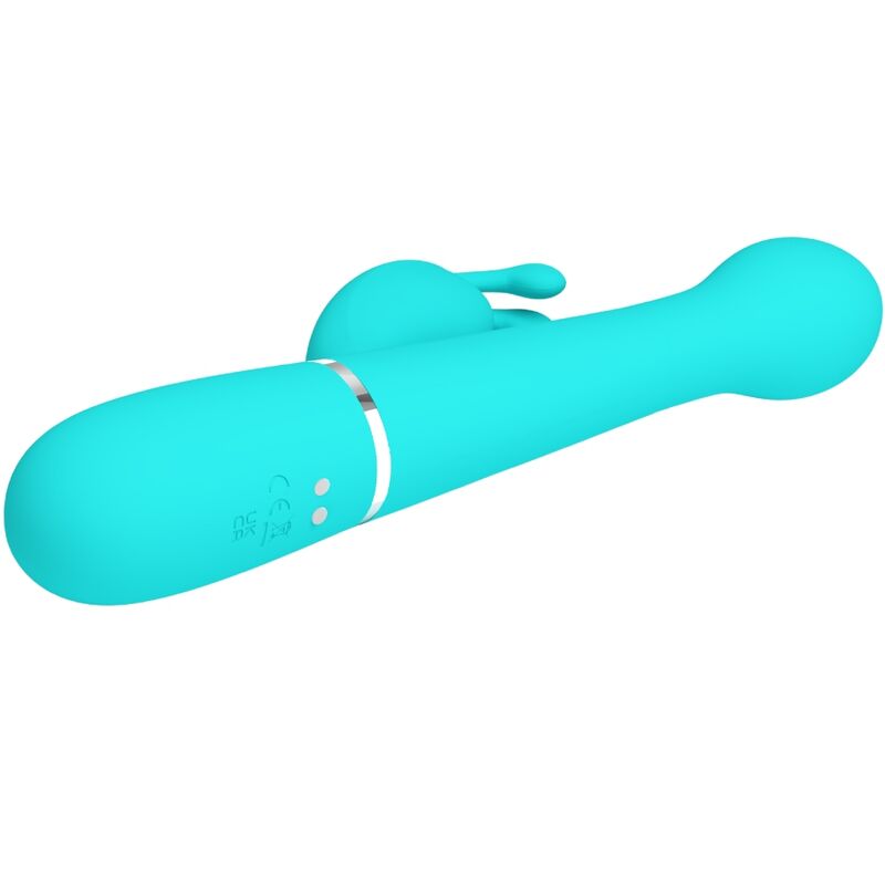 PRETTY LOVE DEJON RABBIT VIBRATOR 3 IN 1 MULTIFUNCTION AQUA GREEN