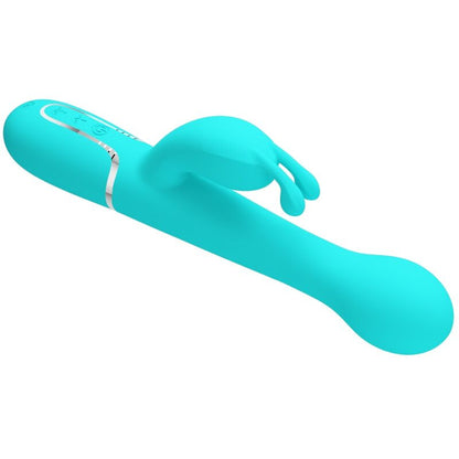 PRETTY LOVE DEJON RABBIT VIBRATOR 3 IN 1 MULTIFUNCTION AQUA GREEN