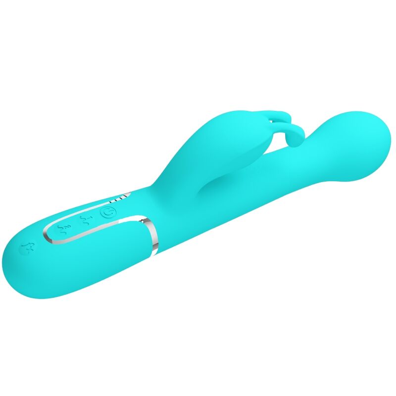 PRETTY LOVE DEJON RABBIT VIBRATOR 3 IN 1 MULTIFUNCTION AQUA GREEN