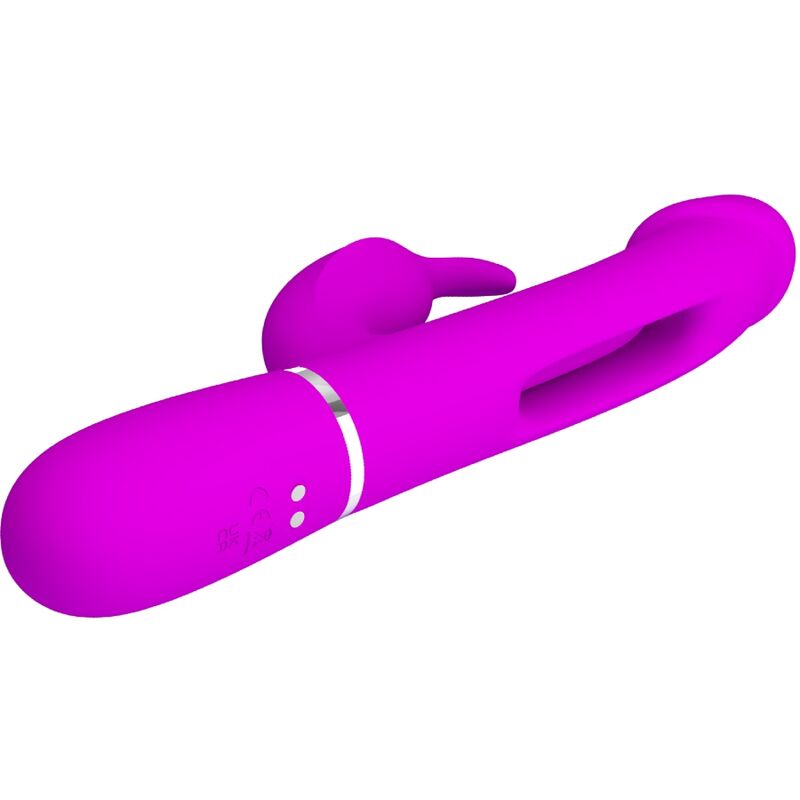 PRETTY LOVE KAMPAS RABBIT 3 IN 1 MULTIFUNCTION VIBRATOR WITH TONGUE FUCHSIA