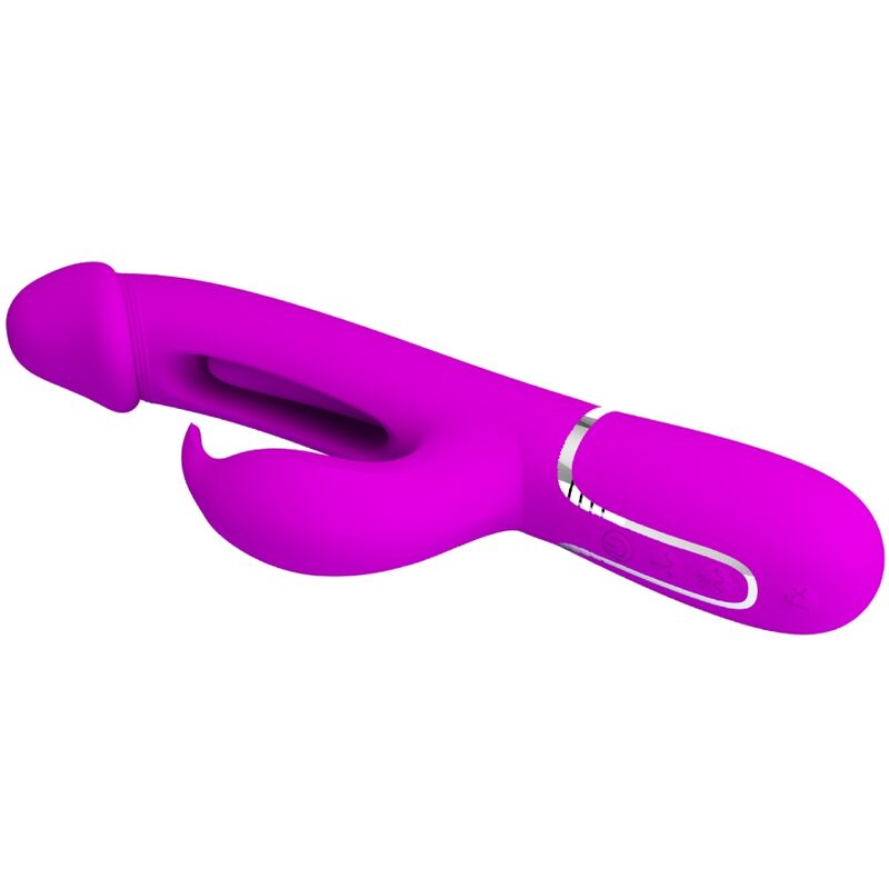 PRETTY LOVE KAMPAS RABBIT 3 IN 1 MULTIFUNCTION VIBRATOR WITH TONGUE FUCHSIA