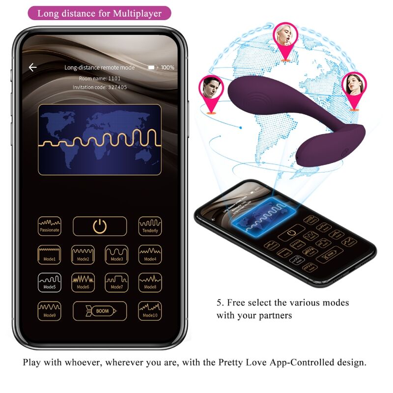 PRETTY LOVE BAIRD G SPOT 12 VIBRATIONS RECHARGEABLE LILA APP